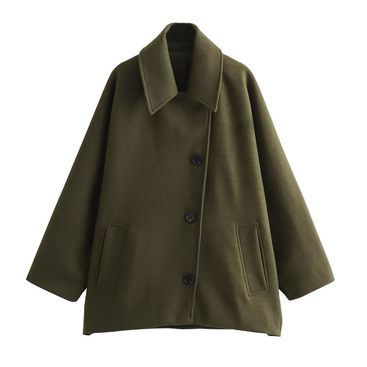 Levoire | Chic Français Veste, Col Polo, Mélange Veste À Manches Courtes Vert