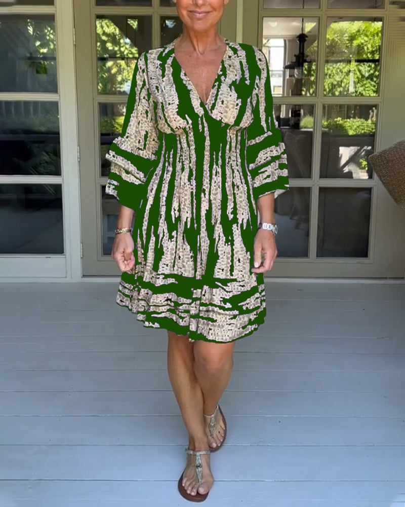 Levoire | Robe avec encolure et manches 3/4 Vert