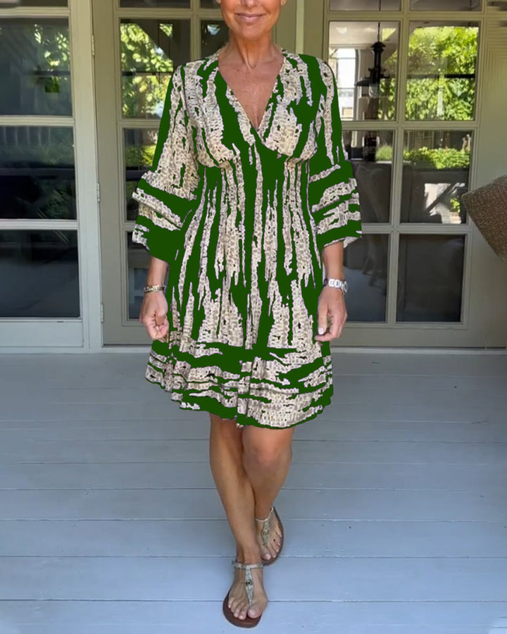 Levoire | Robe avec encolure et manches 3/4 Vert