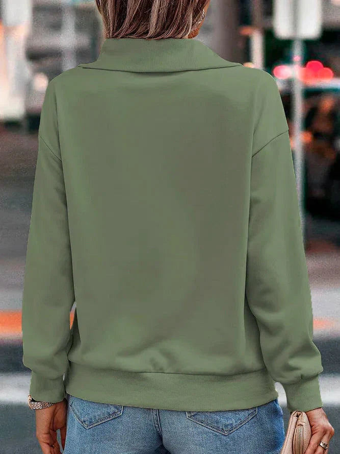 Levoire | Pull Confortable Intemporel À Encolure En V Avec Design De Fermeture Éclair Unique