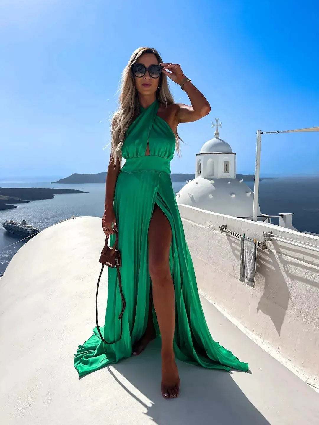 Levoire | Robe longue à encolure croisée