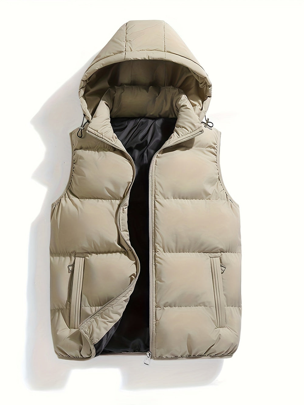 Levoire | Sweat À Capuche Sans Manches Avec Fermeture Éclair Beige