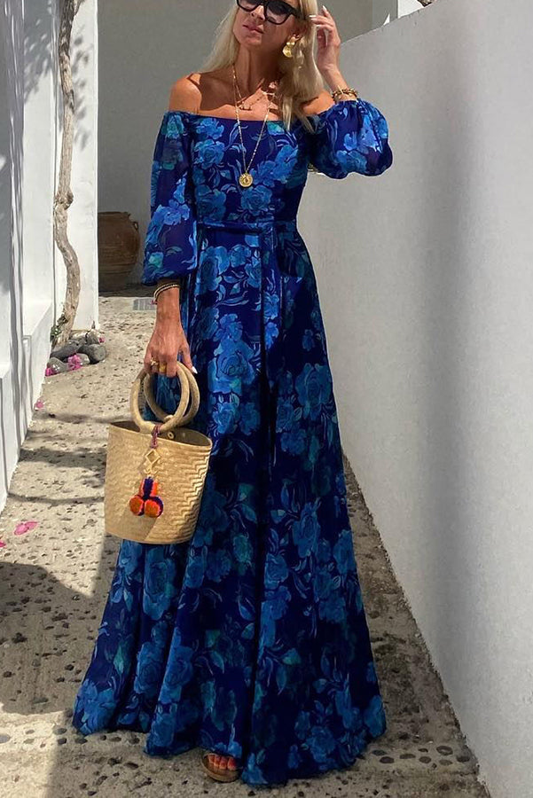 Levoire | Robe Maxi Off-Shoulder Florale