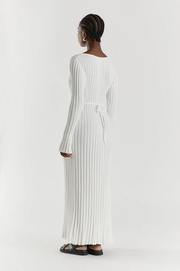 Levoire | Robe Midi Tricot Avec Décolleté En V Et Manches