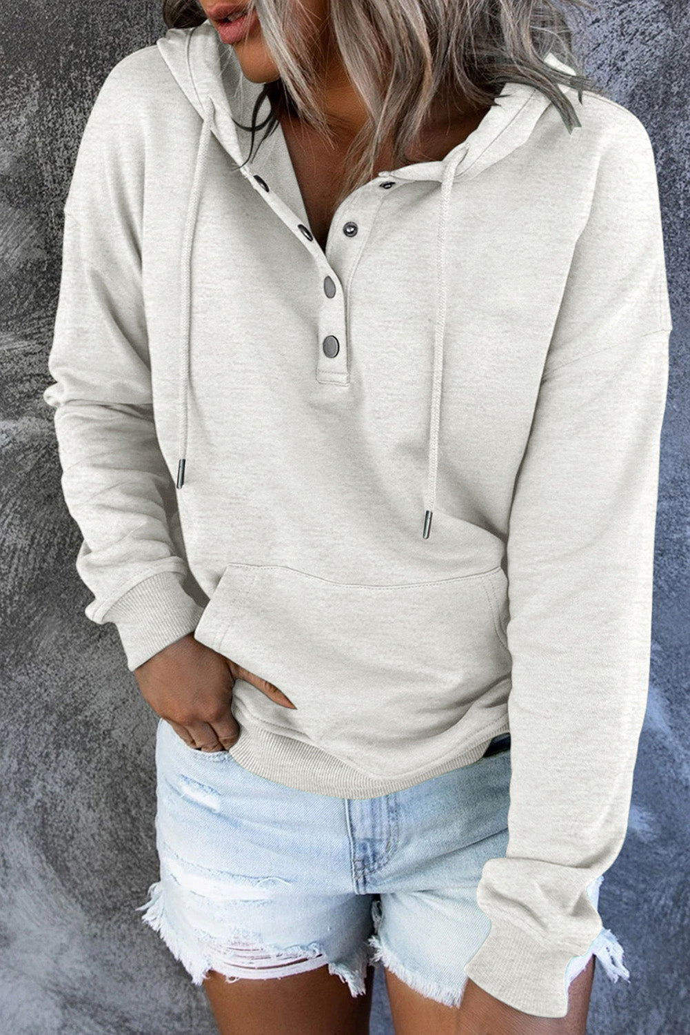 Levoire | Pull Fleece Chaud Avec Capuche Et Boutons