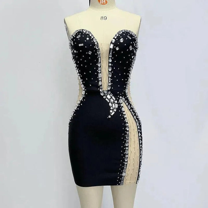 Levoire | Robe avec des perles et un haut noir