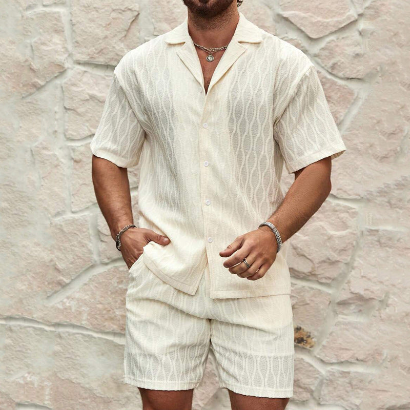 Levoire | Ensemble d'été pour hommes avec chemise et shorts