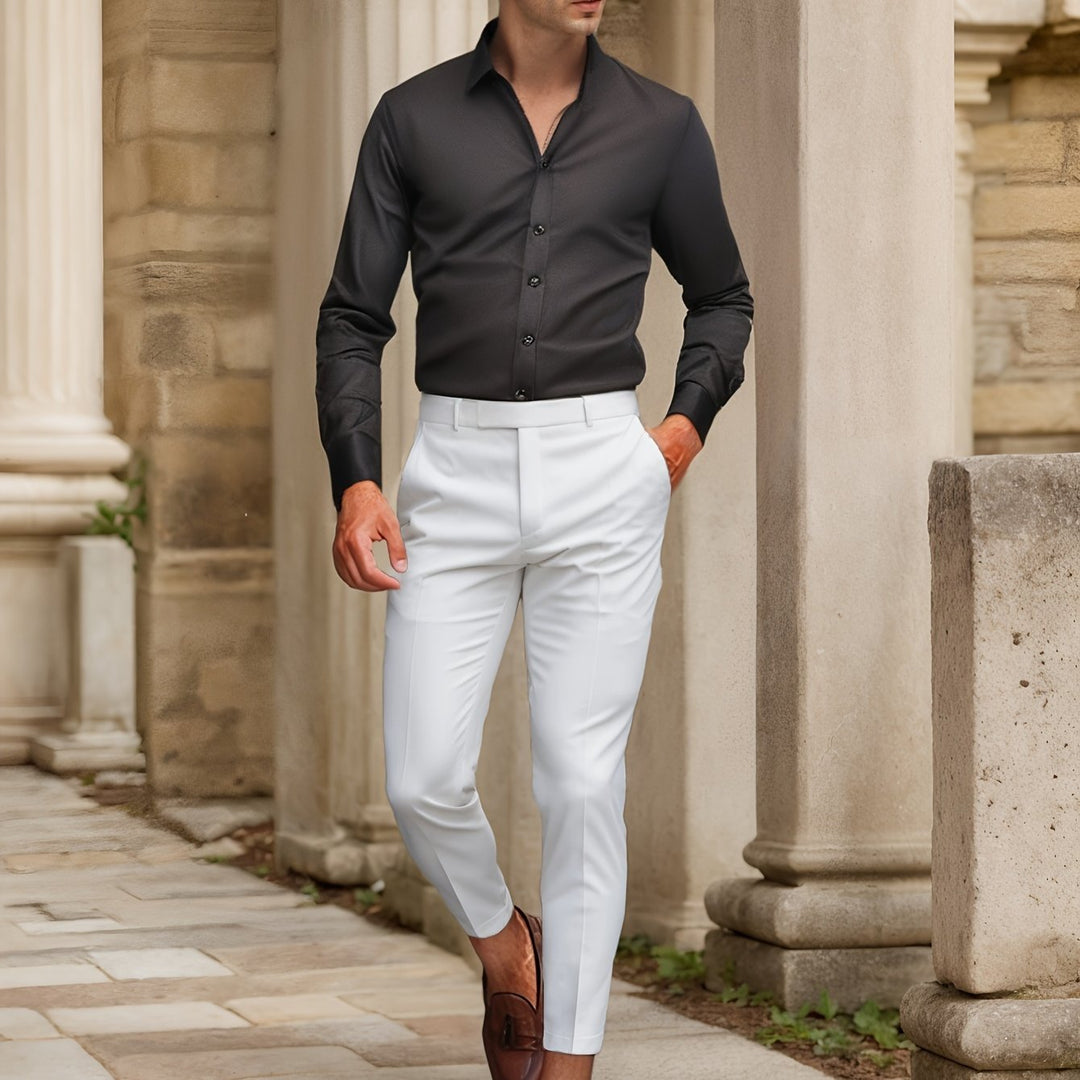 Levoire | Slimfit Stretch-Shirt Couleur Unie