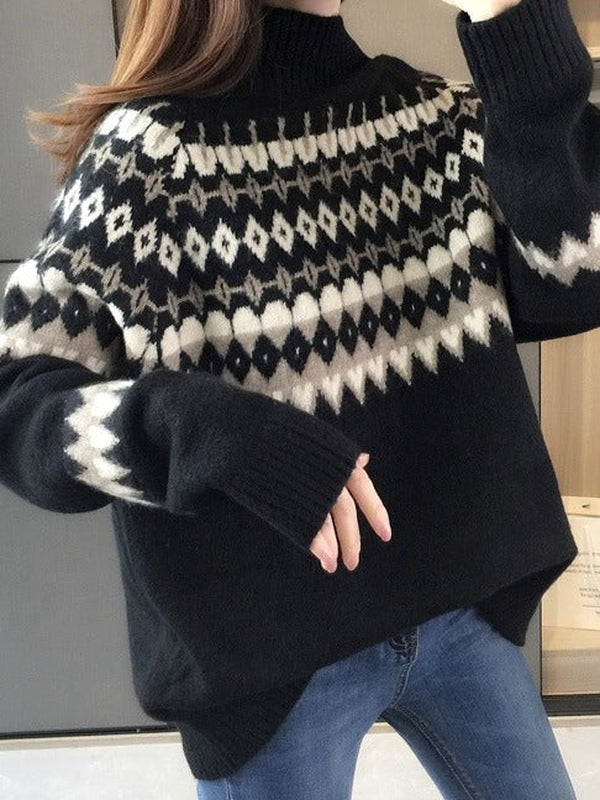 Levoire | Pull Géométrique Noir