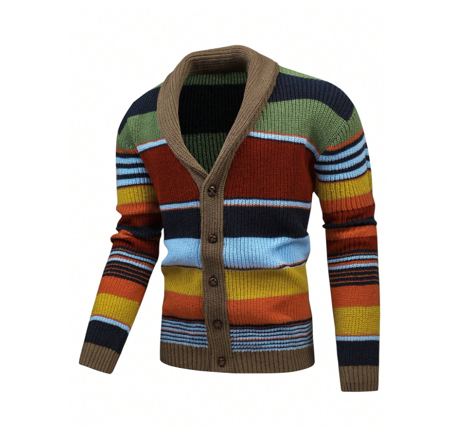 Levoire | Gilet rayé à manches longues avec bouton