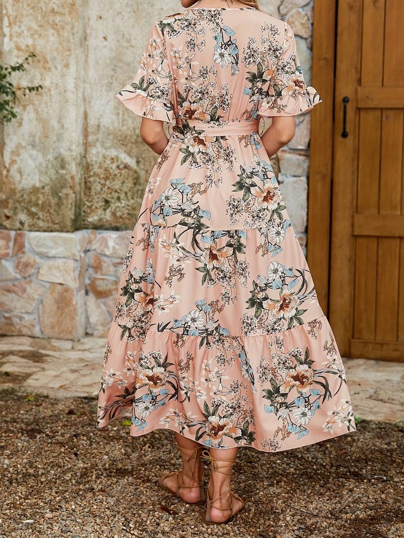 Levoire | Robe À Manches Courtes Avec Imprimé Floral