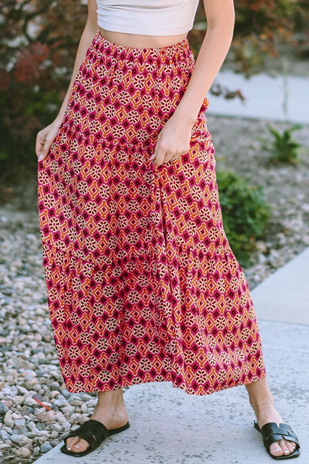 Levoire | Jupe Maxi Plissée Imprimée