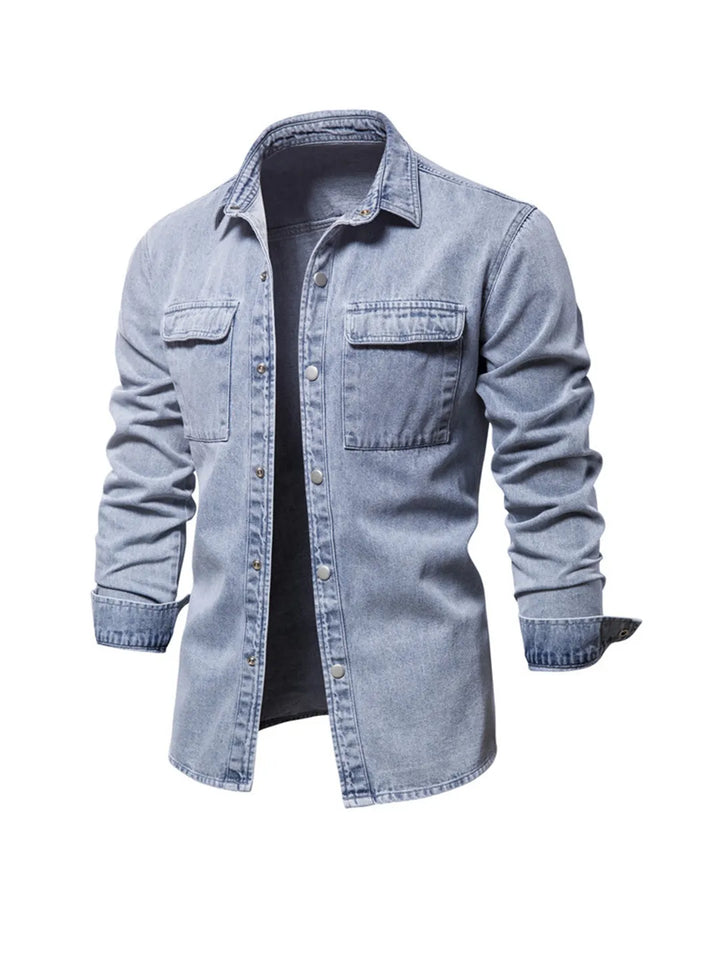 Levoire | Rento Veste En Denim À Manches Longues Avec Boutons Et Poches Bleu