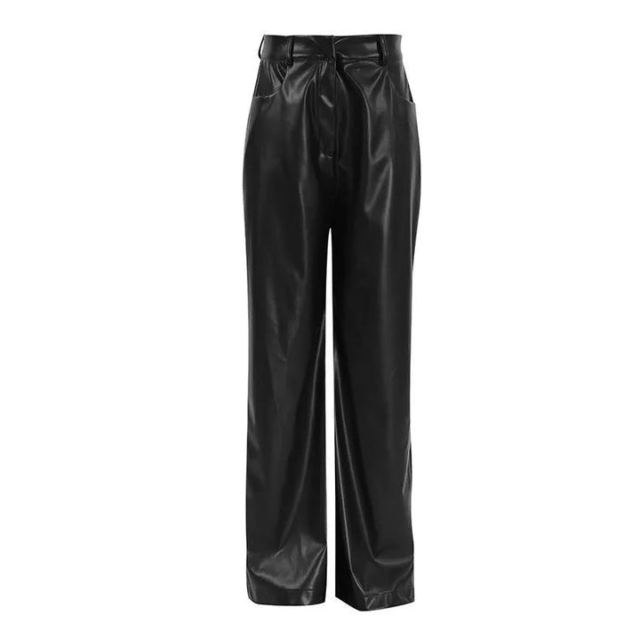 Levoire | Pantalons détendus en cuir rétro noirs