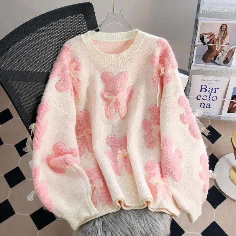 Levoire | Pull femme avec un nœud paresseux Blanc lacté Taille libre