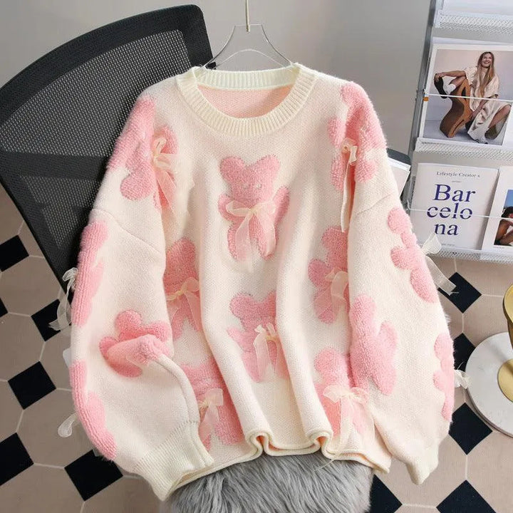 Levoire | Pull femme avec un nœud paresseux Blanc lacté Taille libre
