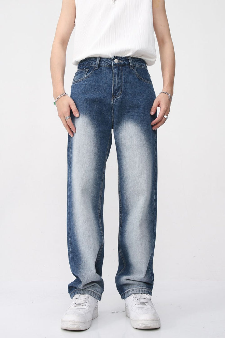 Levoire | Hommes Denim Lavé Coupe Droite Jeans