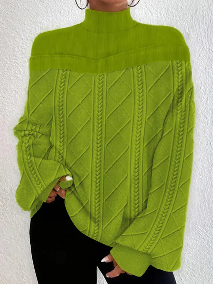 Levoire | Blouse Femme Ample Avec Col Montant Et Manches Longues Vert