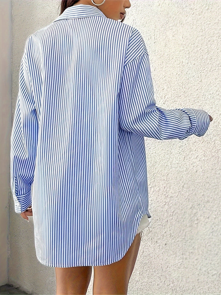 Levoire | Élégante Chemise À Rayures Pour Femmes À Manches Longues