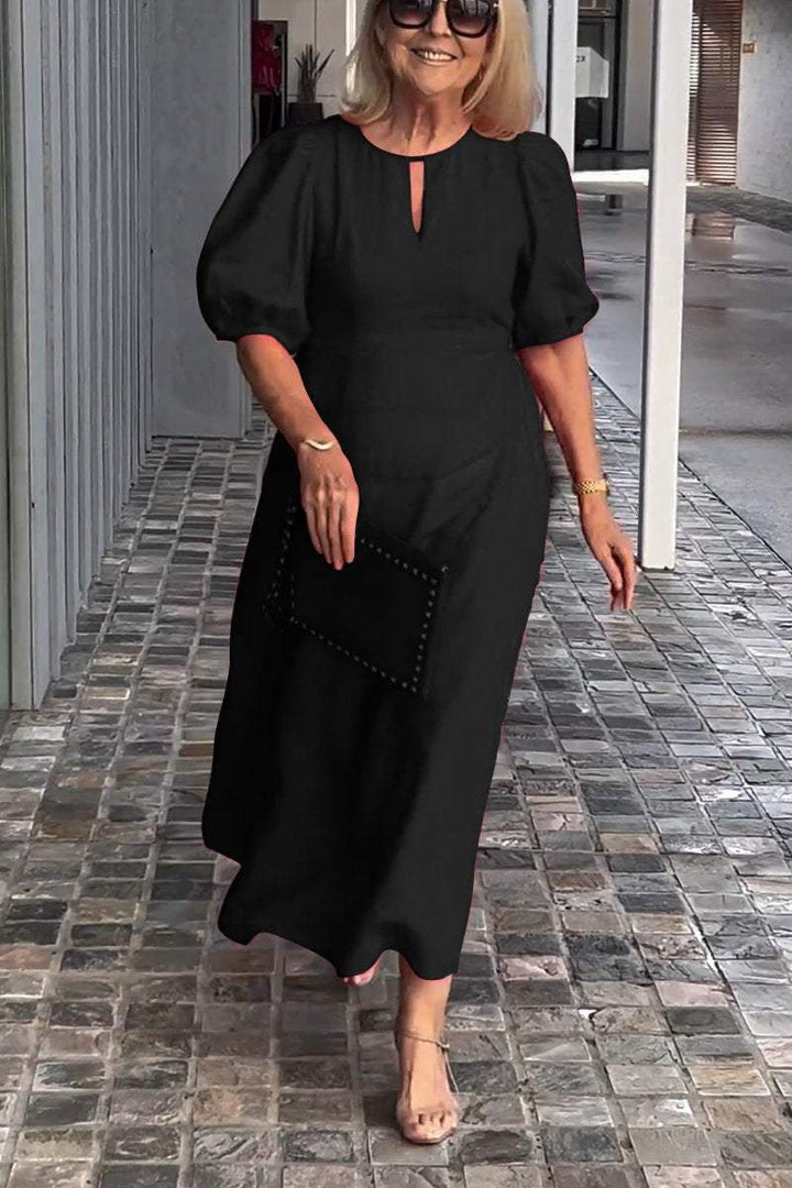Levoire | Robe confortable en lin épais Noir