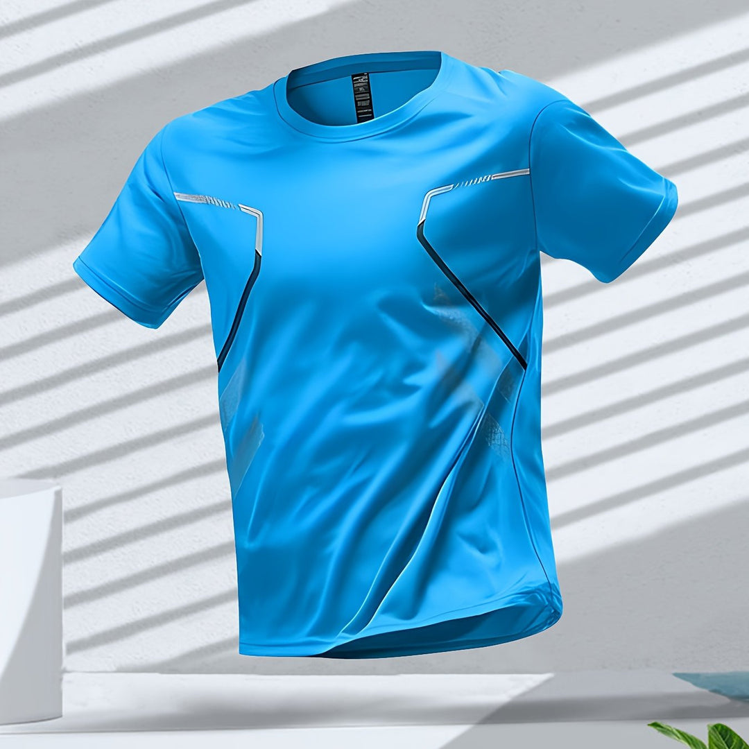 Levoire | T-Shirt Coloré Pour Hommes En Tissu À Séchage Rapide À Manches Courtes Bleu