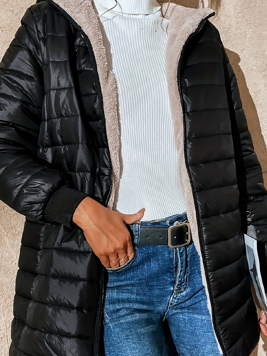 Levoire | Veste À Capuche Zippée À Manches Longues Noir