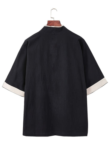 Levoire | T-Shirt En Lin Classique À Col En V Avec Boutons
