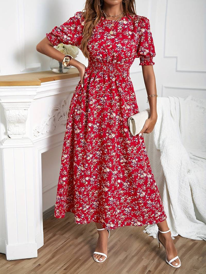 Levoire | Robe Col Rond Imprimé Floral Été Couleur rose