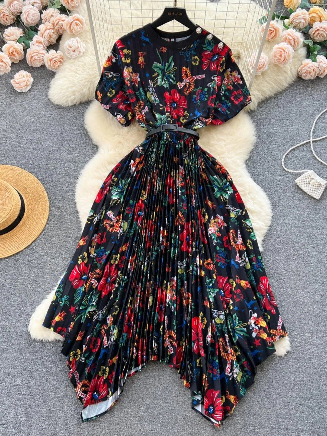 Levoire | Robe en A plissée irrégulière