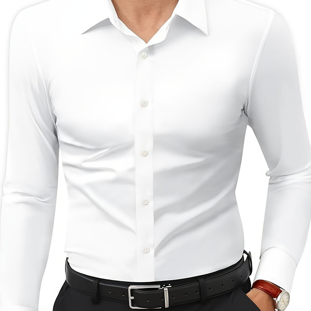 Levoire | Slim Fit Stretch Chemise Homme Boutonnée