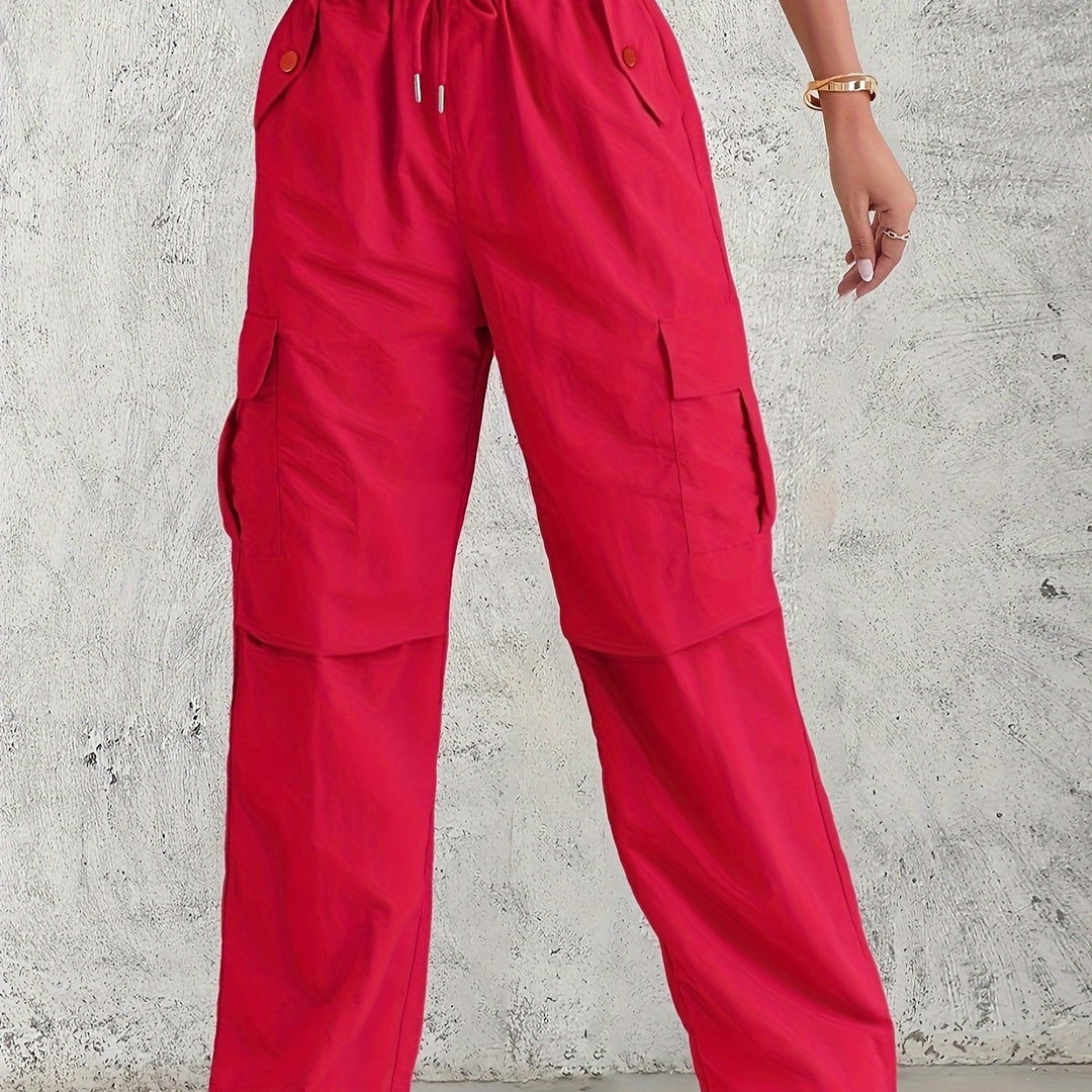 Levoire | Pantalons Cargo Taille Haute D'Une Couleur