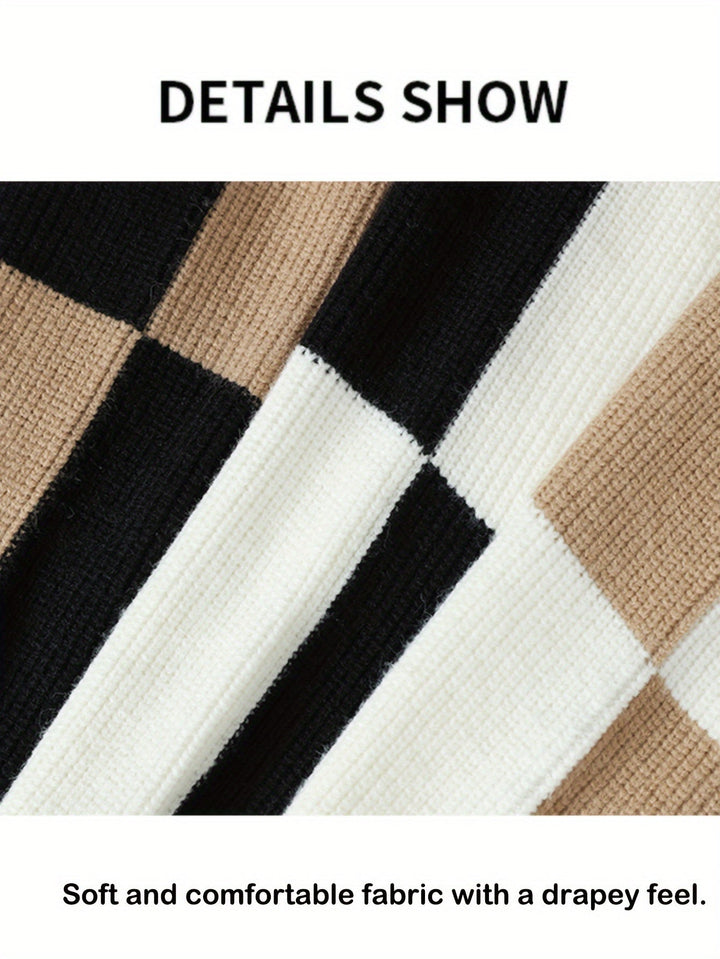 Levoire | Sweats En Laine Tricotés Élégants Avec Des Couleurs Contrastées Et Un Motif Géométrique Chaud
