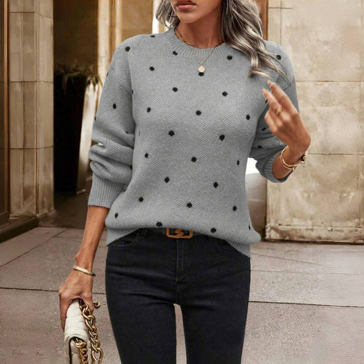 Levoire | Chic Pull Tricoté À Pois Gris
