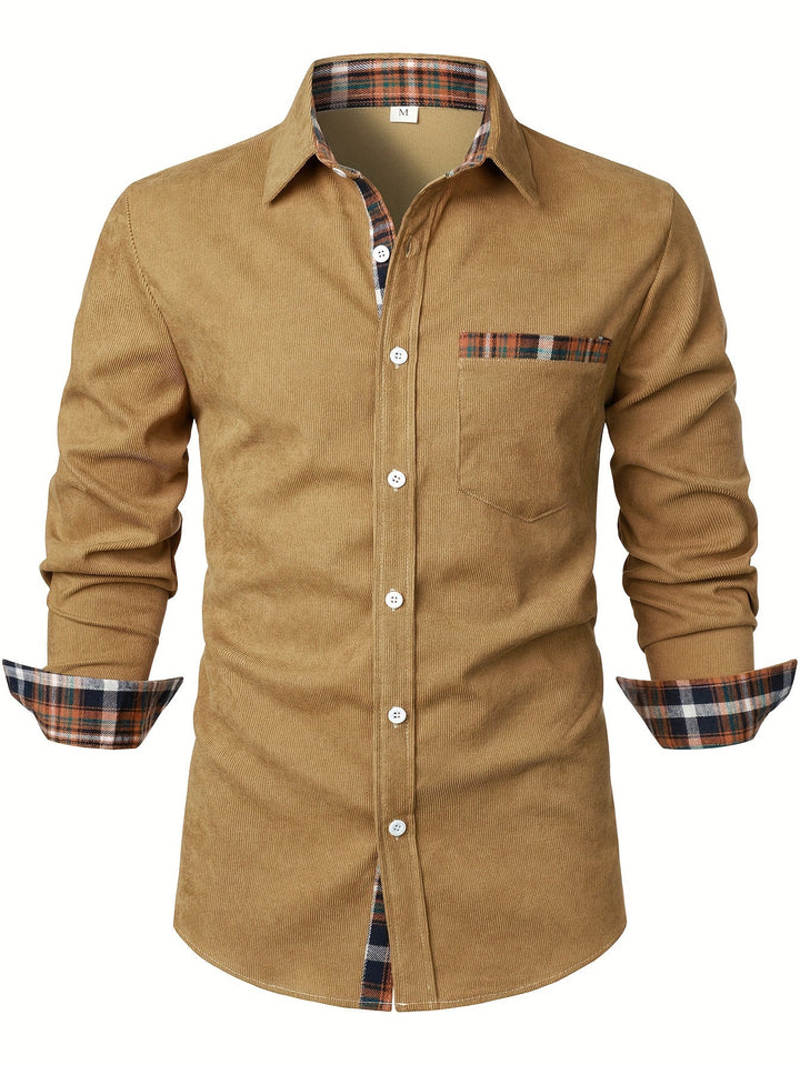 Levoire | Chemise Pour Homme À Encolure Carrée Couleur kaki