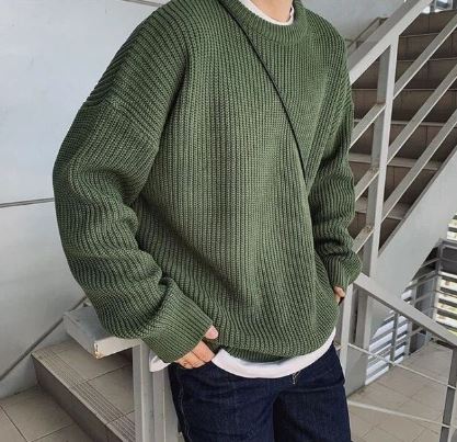 Levoire | Pull En Laine Doux Pour Hommes Vert foncé