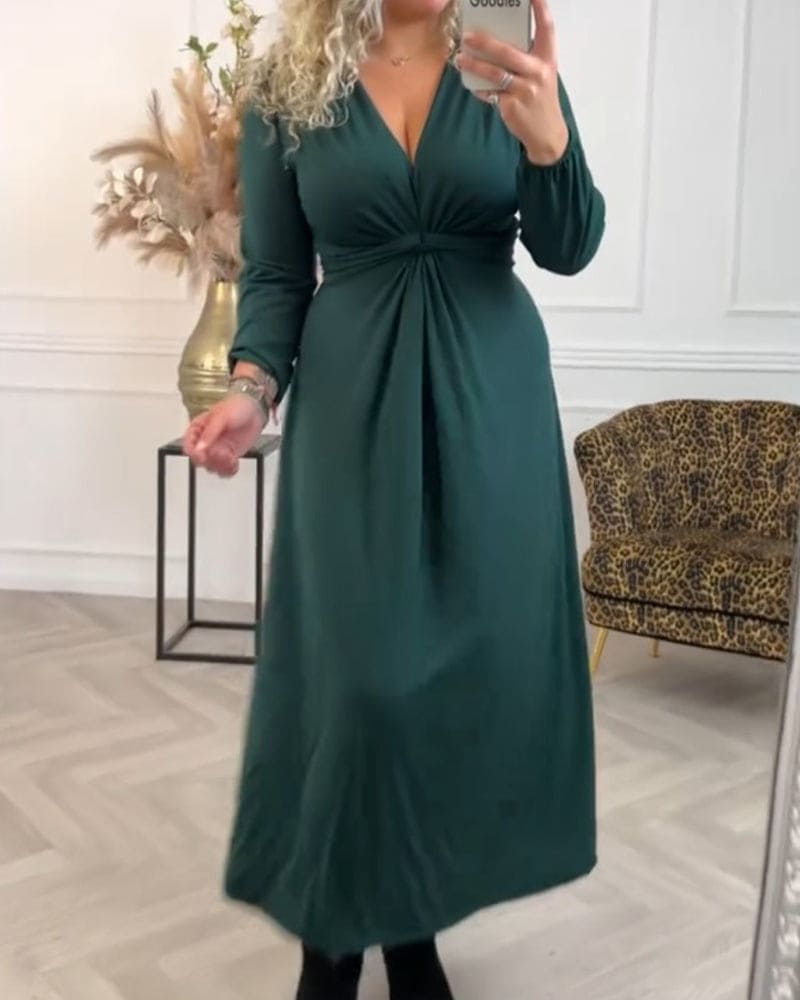Levoire | Robe Unie À Manches Longues Vert