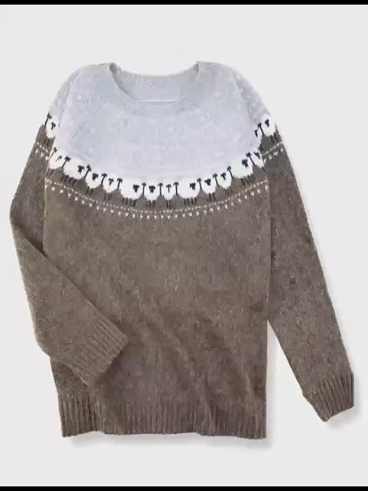 Levoire | Pull D'Hiver Élégant Avec Motif Jacquard Moutons
