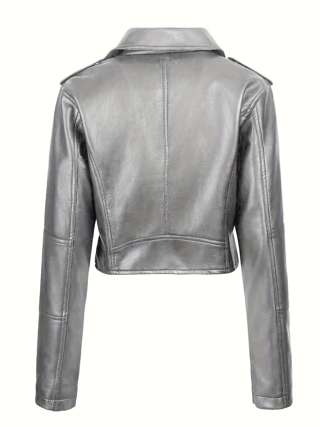 Levoire | Veste En Simili-Cuir Cropped Avec Zip Et Manches Longues