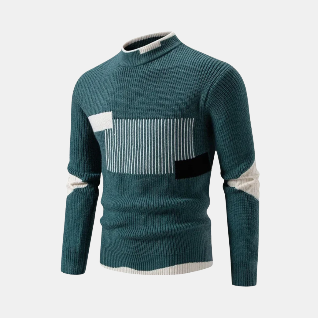 Levoire | Pull Premium Femme Vert géométrique