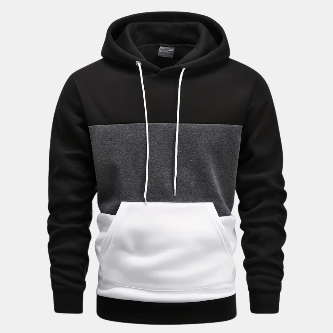 Levoire | Couleur sweat à capuche Noir-blanc