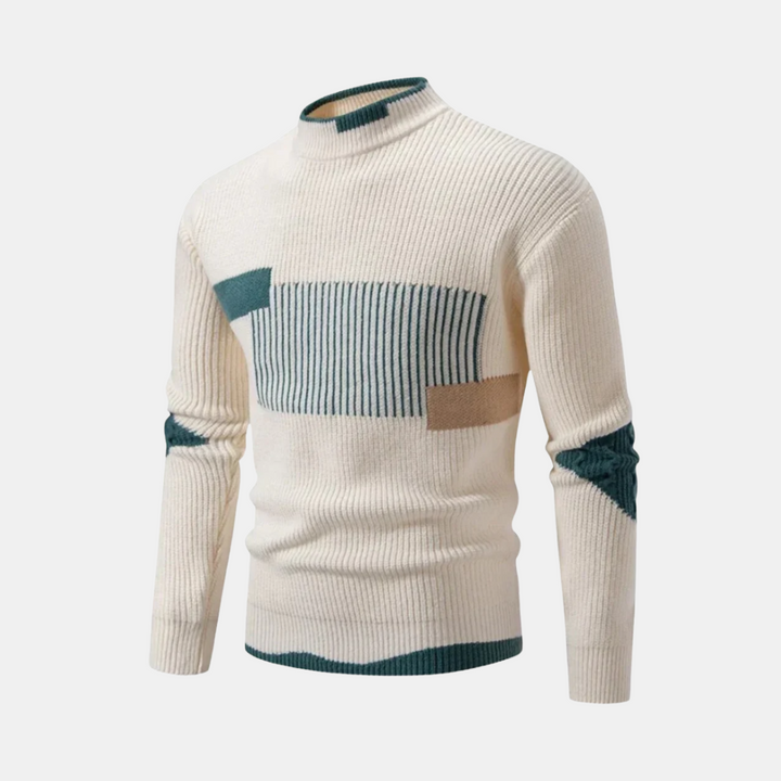 Levoire | Pull Premium Femme Beige Géométriques