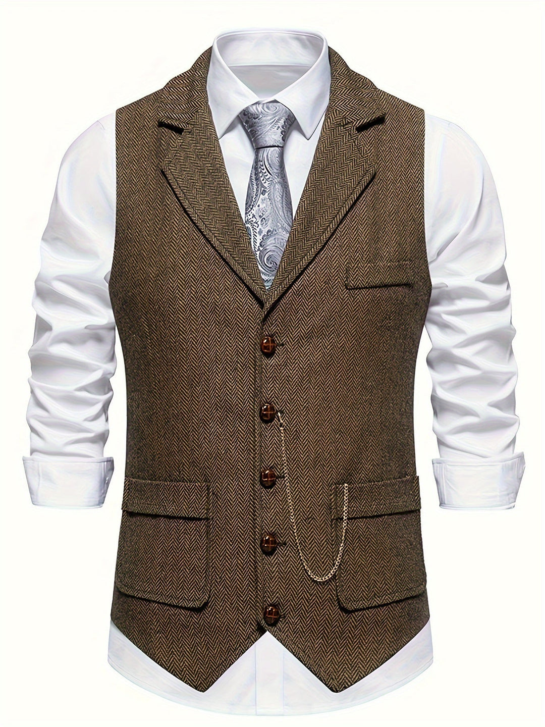 Levoire | Gilet Rétro Avec Motifs Marins Couleur du café