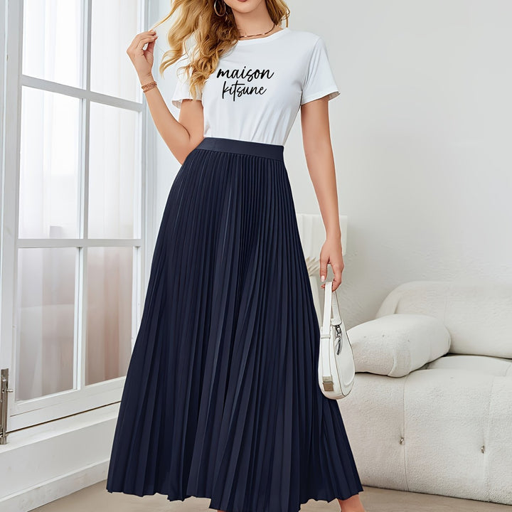 Levoire | Jupe Mi-Longue À Volant Monochrome Avec Taille Élastique