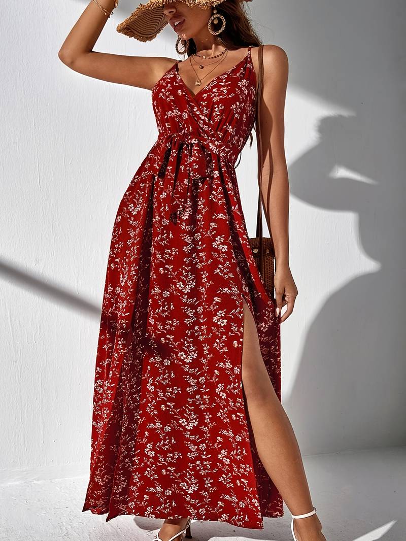 Levoire | Robe Cami Florale À Côtés Fendus