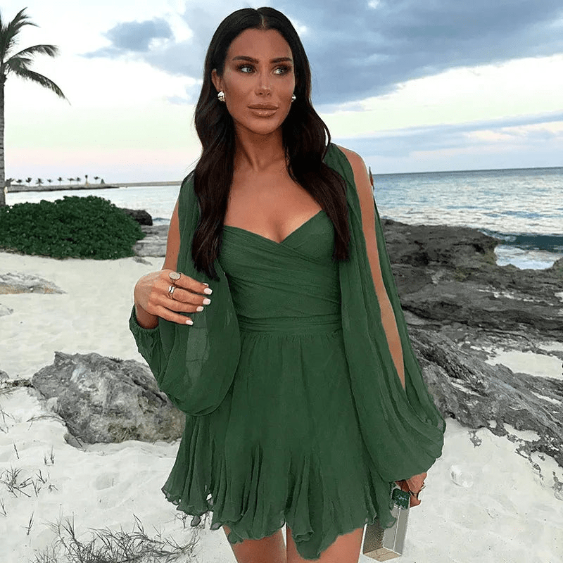 Levoire | Robe Mini Femme Motif Léopard Vert