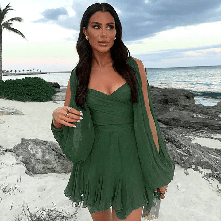 Levoire | Robe Mini Femme Motif Léopard Vert