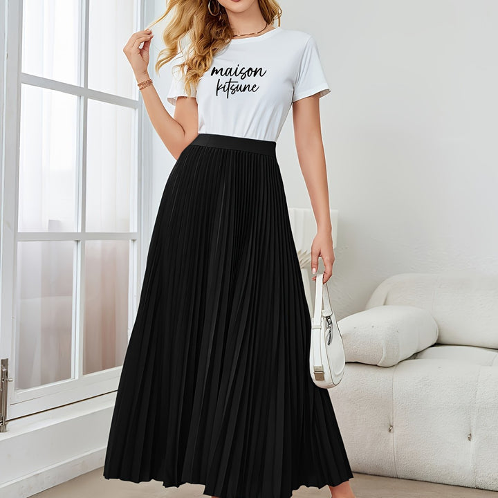 Levoire | Jupe Mi-Longue À Volant Monochrome Avec Taille Élastique