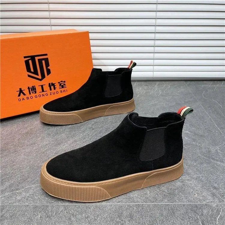 Levoire | Bottes Chelsea Hommes en velours – Style élégant et décontracté Noir