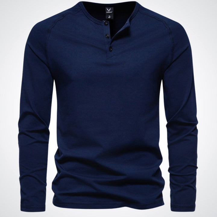 Levoire | Chemise Henley Élégante Pour Homme Pour Un Confort Décontracté Bleu marine