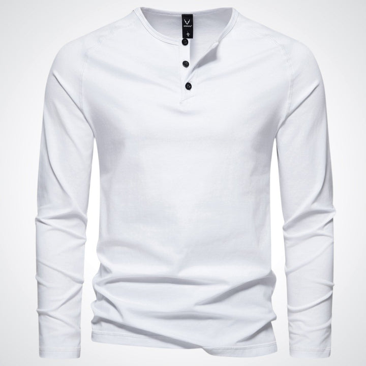 Levoire | Chemise Henley Élégante Pour Homme Pour Un Confort Décontracté Blanc